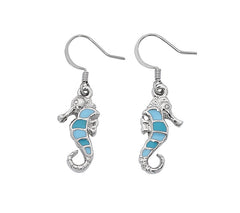 Wholesale fashion Dangle Earrings. Hand crafted and hand polished in the USA. Cast in lead free pewter. Layered sterling silver finish with epoxy. Medium sized Earrings. USA made