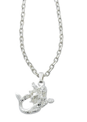 Wholesale fashion mermaid necklace pewter with sterling silver or 24 karat gold finish USA made