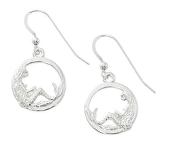 Wholesale fashion mermaid in circle pewter with sterling silver or 24 karat gold finish USA made