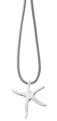 Wholesale dancing starfish necklace. Pewter with silver or gold finish. Wholesale, USA made.