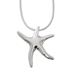 Dancing starfish necklace in pewter with gold or silver finish. USA made, wholesale