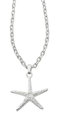 Wholesale fashion starfish necklace pewter with sterling silver or 24 karat gold finish USA made
