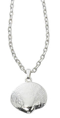 Wholesale fashion quahog necklace pewter with sterling silver or 24 karat gold finish USA made 