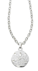 Wholesale fashion sandollar necklace pewter with sterling silver or 24 karat finish USA made