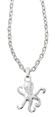 Wholesale fashion octopus necklace pewter with sterling silver or 24 karat gold finish USA made
