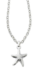 Wholesale fashion starfish necklace pewter with sterling silver or 24 karat gold finish USA made
