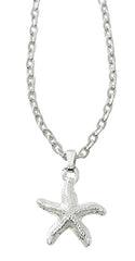 Wholesale fashion starfish necklace pewter with sterling silver or 24 karat gold finish USA made